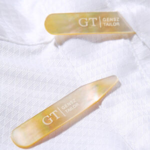 Yellow mother of pearl collar stays for shirt